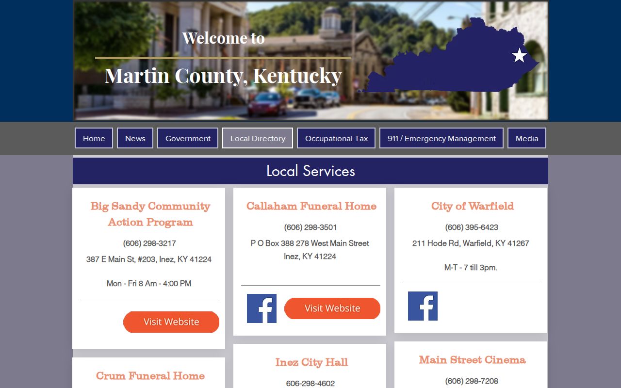 Warfield Kentucky official local services records source